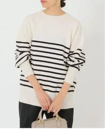 IENA 울 보더 풀오버