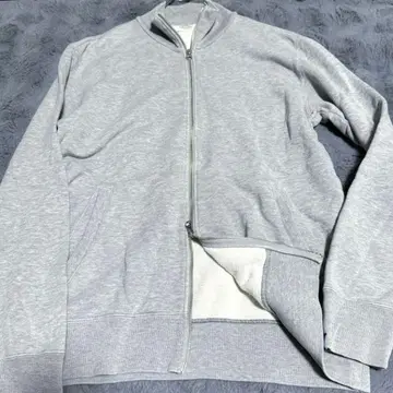 LOOPWHEELER 그레이 더블 지퍼 L 새상품급 드라이버즈 니트 면