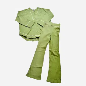 스타일 믹서기 와플 니트 셋업 니트 와플