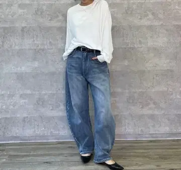 택 포함 미사용 [ Anna Kerry ] 속기모 모로코 데님 팬츠