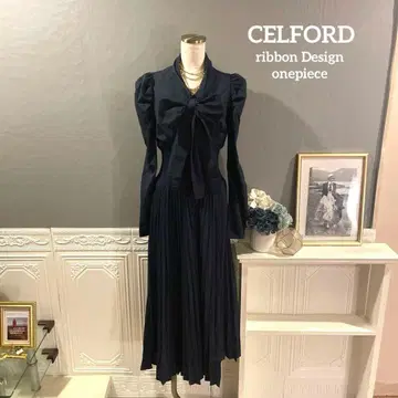 [ 3만 엔 ] CELFORD 리본 타이 디자인 원피스
