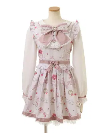 LIZLISA 리즈리사 Salon de Fraise 패턴 원피스 핑크