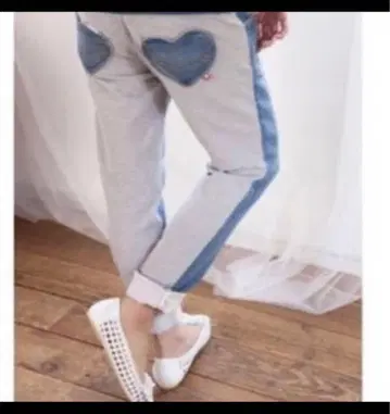 로데오 크라운 와이드 보울 콤비 데님 팬츠 27인치