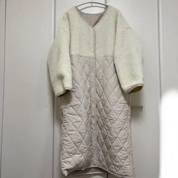 보아 퀼팅 롱 코트