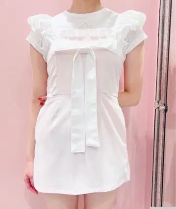 릴릴리 바이컬러 리본 미니 원피스