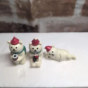 콘콘블 데코 크리스마스 산타 시로쿠마 3점