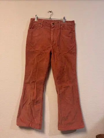 70~80s 랭글러 코듀로이 플레어 팬츠 빈티지 살몬 핑크