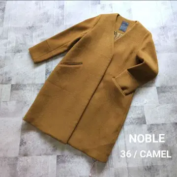 [ 새상품급 ] NOBLE 노카라 코트 36 울 노블 롱 코트