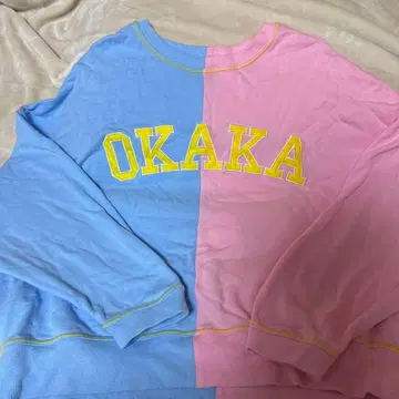 RE. 나카 리이사 OKAKA 바이컬러 맨투맨