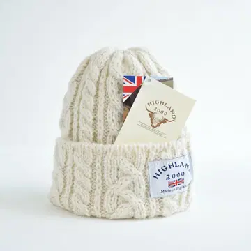 새상품 HIGHLAND 2000 남녀 공용 영국제 알파카 니트 모자