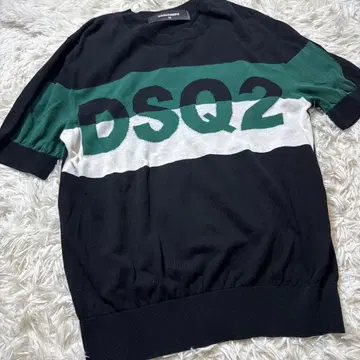 DSQUARED2 반팔 니트 M 블랙/그린/화이트