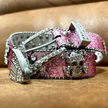 스컬 벨트 y2k 헤이세이 갸루 펑크 핑크