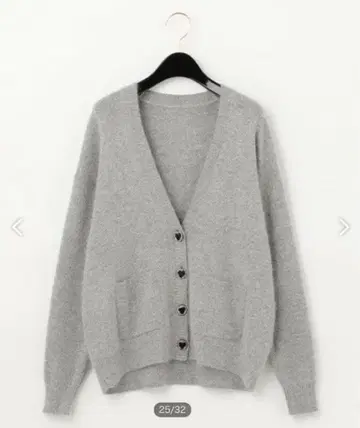 하트 비쥬 단추 가디건 그레이스 콘티넨탈