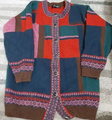 울 혼방 패치워크 가디건