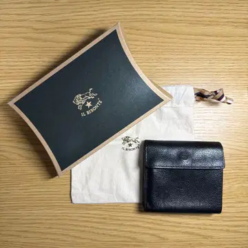 IL BISONTE 가죽 블랙 접이식 지갑