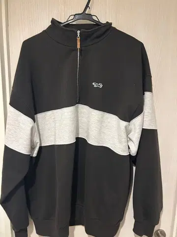 FREAK'S STORE L 사이즈 하프 지퍼 트레이닝복 블랙/그레이