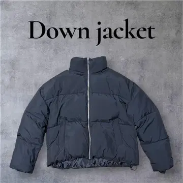 다크 그레이 다운 자켓 숏 기장