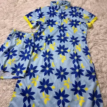 에피카스 여성용 골프 원피스 블루 꽃무늬 벨트 없음 사이즈 1