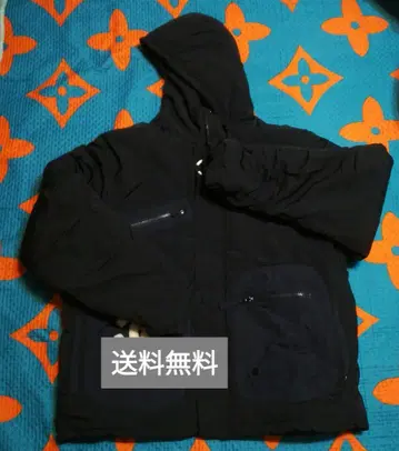 다크 블루 후드 부착 자켓