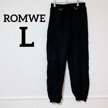 레어 ROMWE [ L ] 블랙 카고 팬츠 바지 캐주얼 팬츠