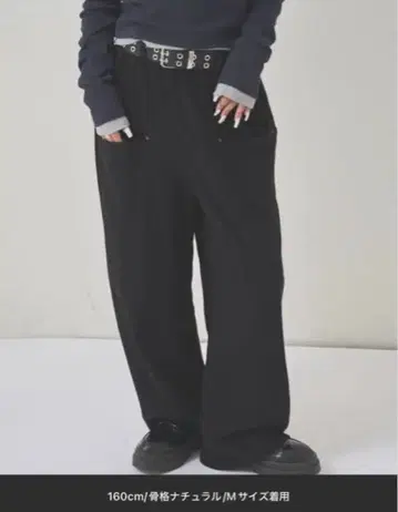 블랙 와이드 팬츠 S 사이즈