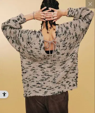 WHO'S WHO gallery 믹스 리본 니트 그레이 전후 2way