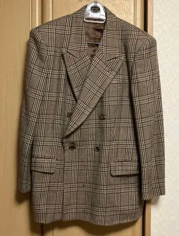 COMME CA DU MODE 체크 무늬 더블 브레스트 자켓