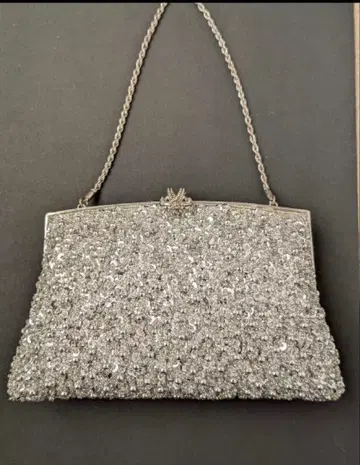 오리지널 Loro 비즈 파티 백 실버