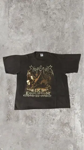 emperor 00s 밴딩 t 셔츠 빈티지 보로 블랙 메탈