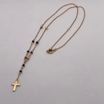 agete 크로스 목걸이 블랙 다이아몬드