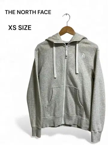 THE NORTH FACE 화이트 그레이 풀 지퍼 후디 XS