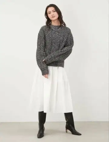 Mila Owen 케이블 니트 캉캉 스커트 코디 SET