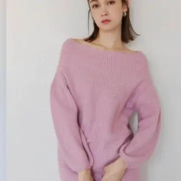 SNIDEL 스나이델 오프숄더 미니 니트 원피스