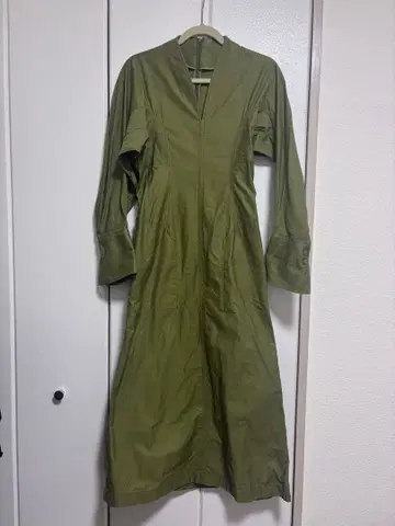 mame 카키 롱 원피스