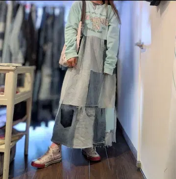 데님 리메이크 원피스 구제 의류 리메이크