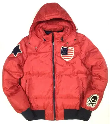 고품질 [HYDROGEN] 성조기 x 스컬 x 별 퀼팅 다운 자켓 M