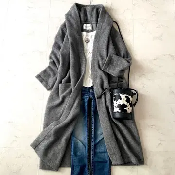 새상품급 스픽앤스팬 복슬복슬 퍼 니트 롱 가디건 루즈핏