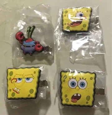 스펀지밥 헤어 클립 4세트