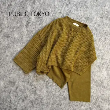 퍼블릭 도쿄 아시메 케이프 레이어드 니트