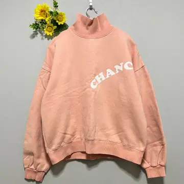 CHANCECHANCE 하이넥 트레이닝복 긴팔 속기모 옅은 핑크 F