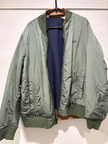 라코스테 리버서블 봄버 자켓 올리브 네이비 베이지