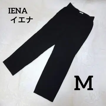 IENA 하이웨스트 스트레이트 팬츠 M 블랙 벨트 루프 이에나