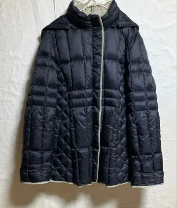 성숙/러블리 블랙 후드 부착 다운 자켓