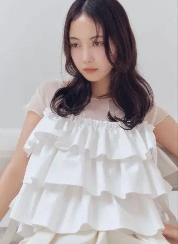 piping bulky frill blouse andequal