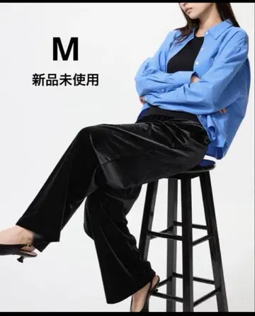 새상품 UNIQLO 유니클로 소프트 벨로아 이지 팬츠 M 블랙