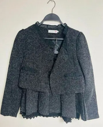 트위드 테일러드 자켓 & 플레어 스커트 셋업