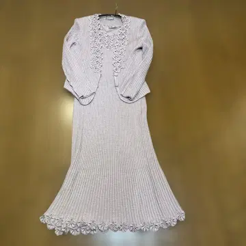 Atsuko Nagano 나가노 아츠코 리브 니트 셋업 꽃 모티브