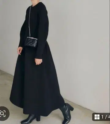 ti. 블랙 롱 니트 원피스