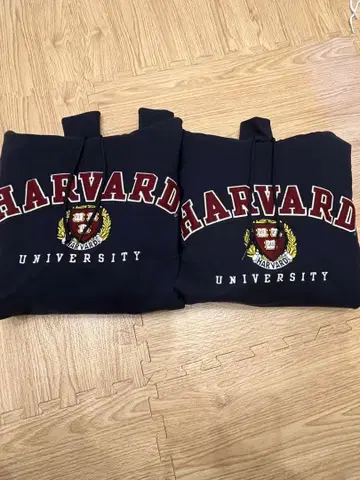 S.M 2장 세트 HARVARD UNIVERSITY 커플룩 후드티