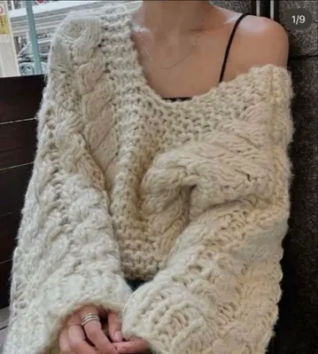 efu HAND CABLE KNIT 아이보리 니트